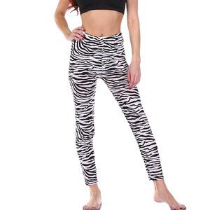 Anemone One Size Stretch Mid Rise Zebra Leggings